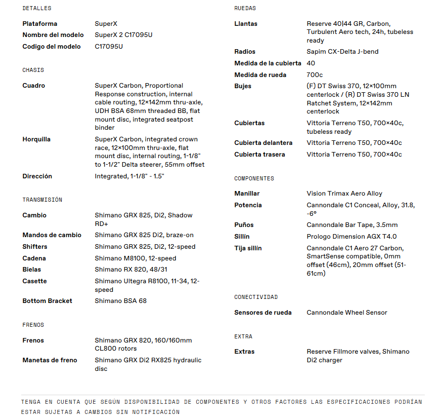 Bicicleta CANNONDALE SuperX Carbon 2