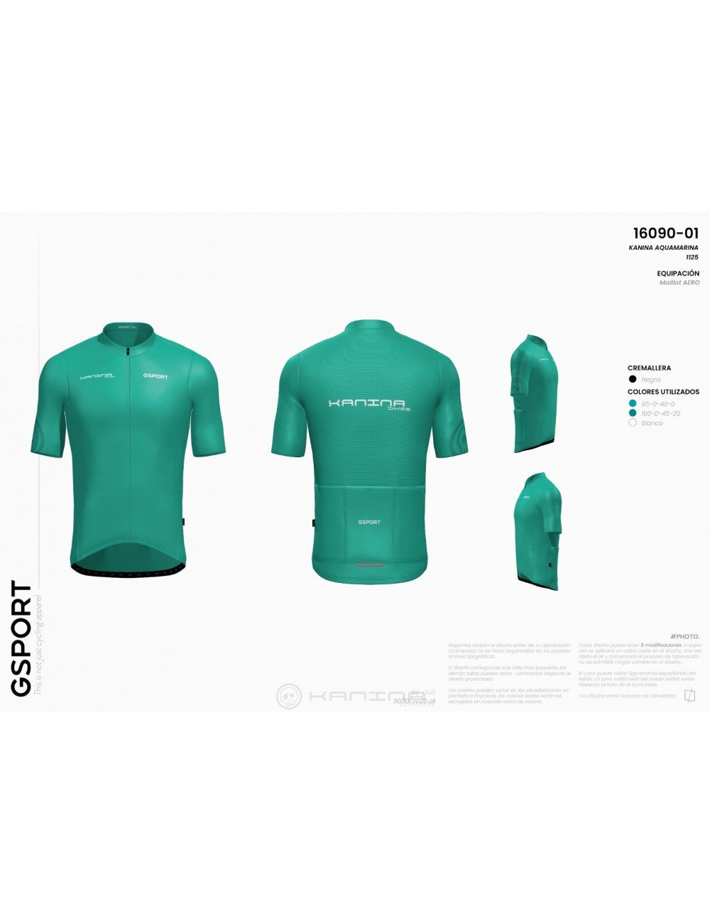 Maillot KANINA Bikes Aero Celeste Gsport