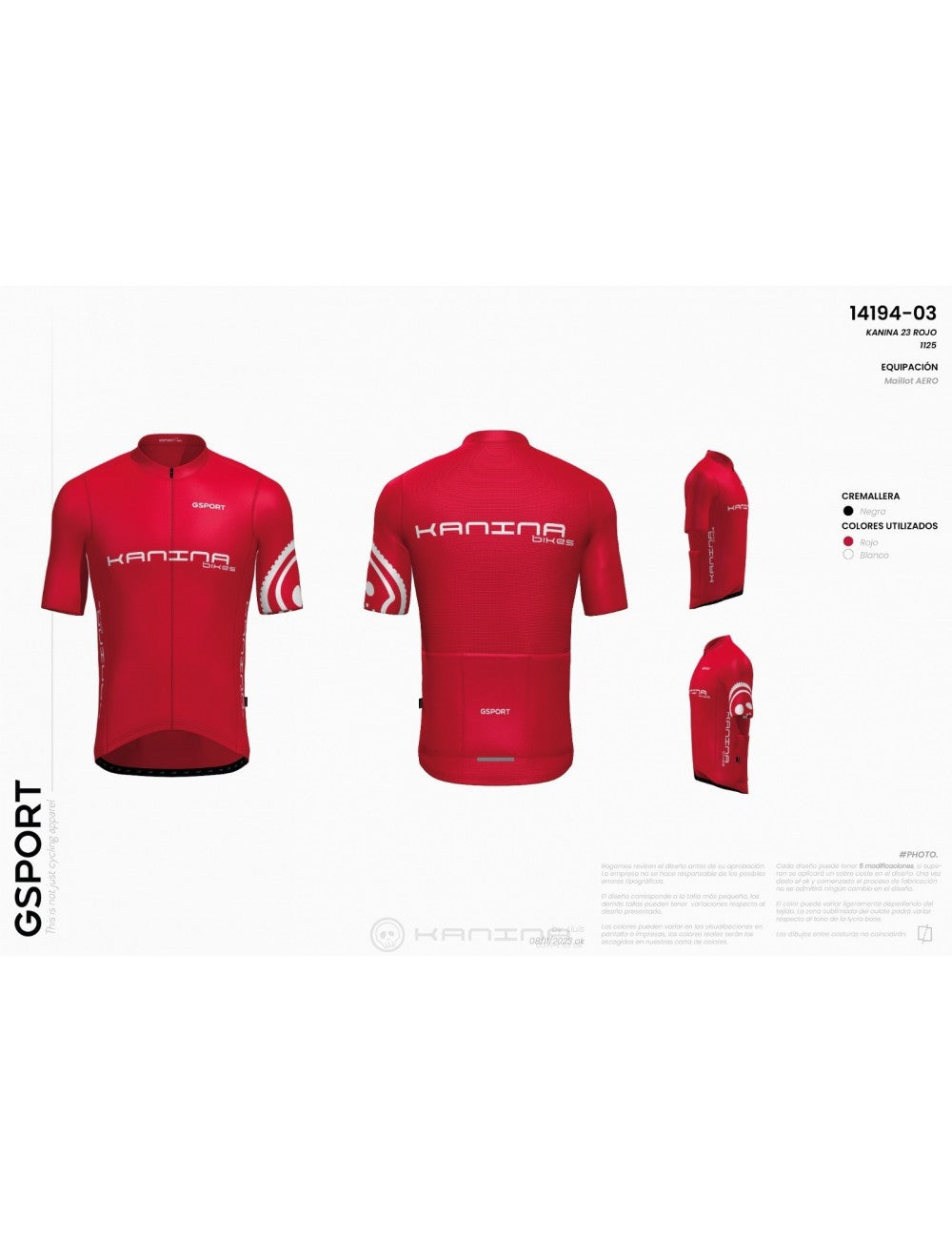 Maillot KANINA Bikes red Gsport