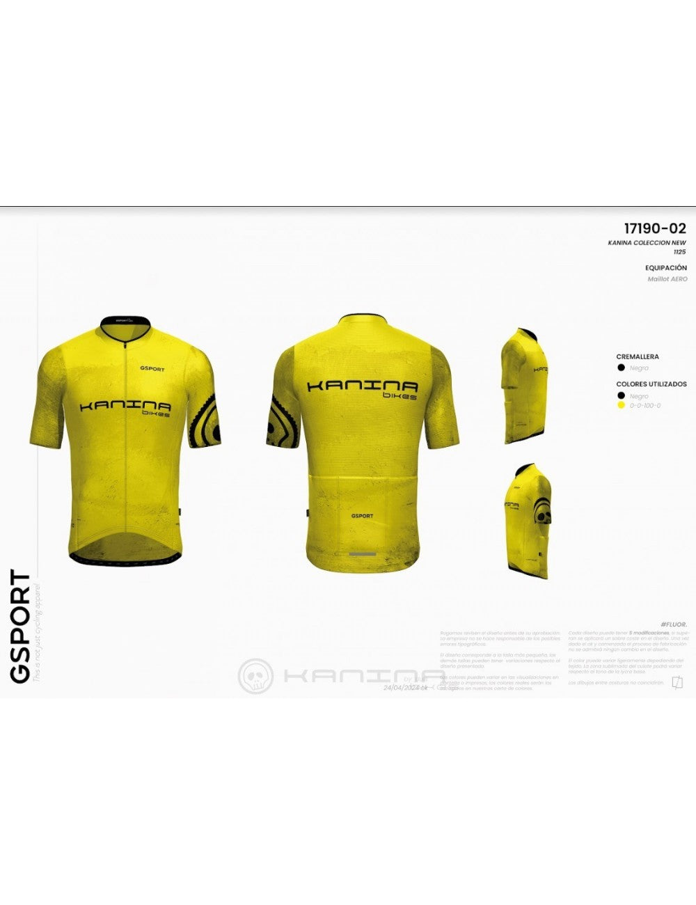 Maillot KANINA Bikes Yellow Spent