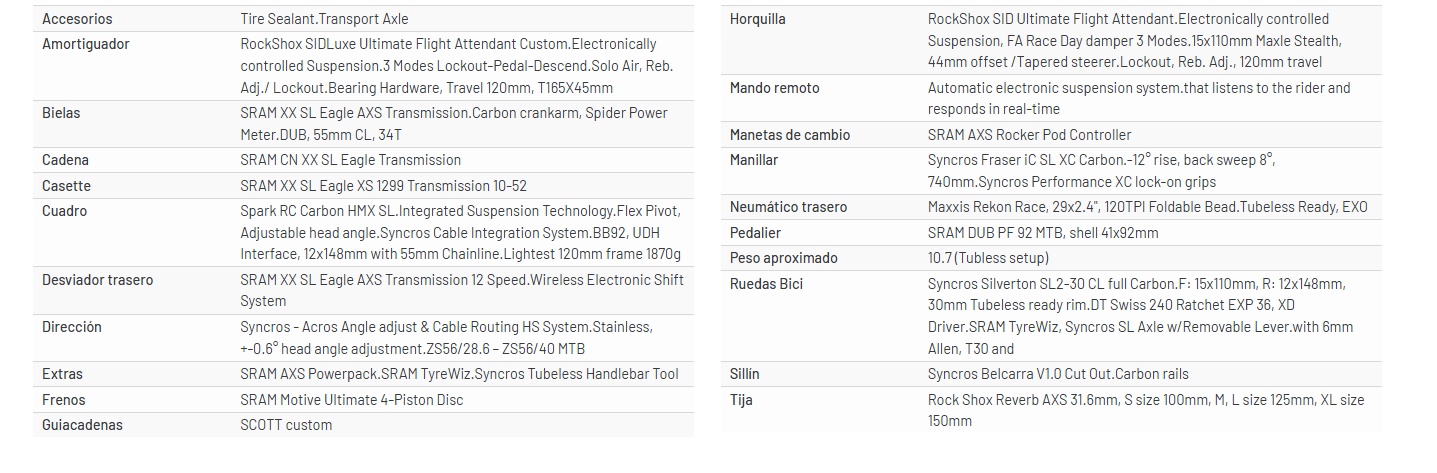 Bicicleta Scott Spark RC SL